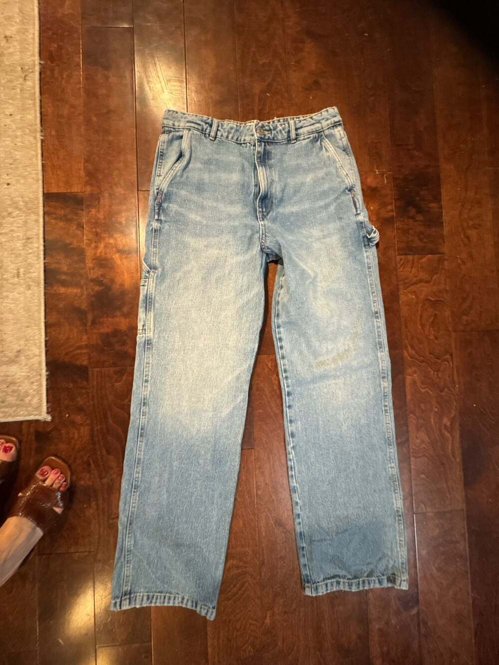 Zara Carpenter Style Light Wash Denim Jeans